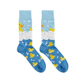 Billy Brown Socks | Men's Rubber Ducky Socks | Blue & Yellow