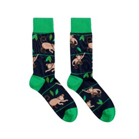 Billy Brown Socks | Men's Monkey Socks | Green & Navy