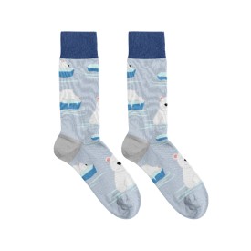 Billy Brown Socks | Men's Polar Bear Socks | Blue & White