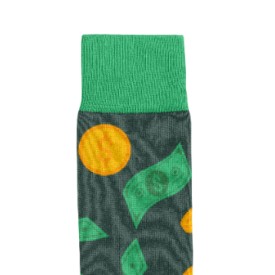 Billy Brown Socks | Men's Dollar Money Socks | Green & Yellow