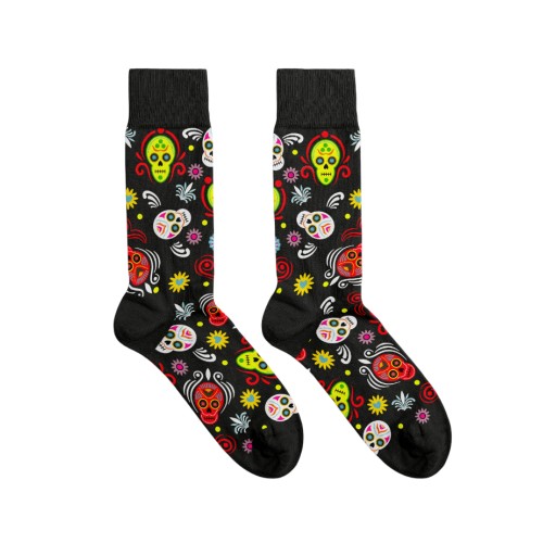 Billy Brown Socks | Men's Sugar Skull Socks | Multicolour