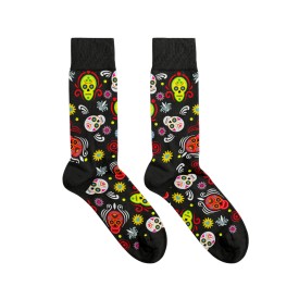 Billy Brown Socks | Men's Sugar Skull Socks | Multicolour