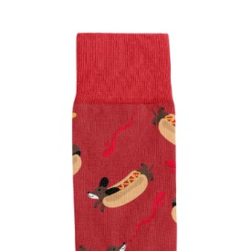 Billy Brown Socks | Men's Hot Dog Socks | Red & Yellow