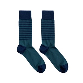 Billy Brown Socks | Men's Striped Socks | Blue