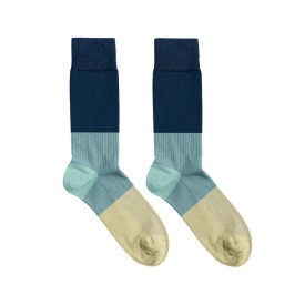 Billy Brown Socks | Men's Colourblock Socks | Blue & Grey