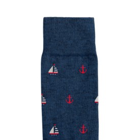 Billy Brown Socks | Men's Sailor Socks | Blue & Red