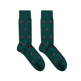 Billy Brown Socks | Men's Chilli Socks | Green & Red