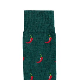 Billy Brown Socks | Men's Chilli Socks | Green & Red