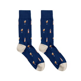 Billy Brown Socks | Men's Aperol Socks | Blue & Grey