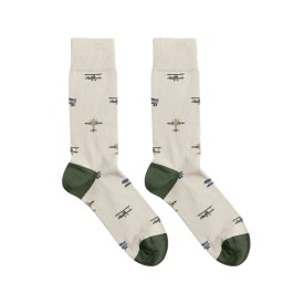 Billy Brown Socks | Men's Classic Plane Socks | Grey & Green