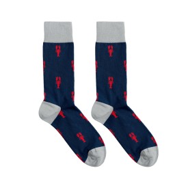 Billy Brown Socks | Men's Lobster Socks | Blue & Red