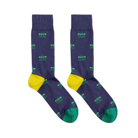 Billy Brown Socks | Men's Music Boombox Socks | Blue & Green