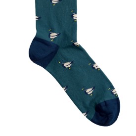 Billy Brown Socks | Men's Goose Socks | Blue & Grey