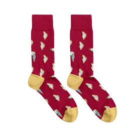 Billy Brown Socks | Men's Dali Clock Socks | Red & Yellow