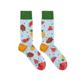 Billy Brown Socks | Women's Mixed Fruit Socks | Light Blue