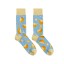 Billy Brown Socks | Women's Cheese Socks | Blue & Yellow