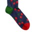 Billy Brown Socks | Women's Cherry Socks | Blue & Red