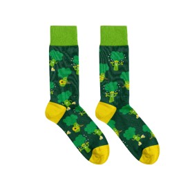 Billy Brown Socks | Women's Fun Broccoli Socks | Green & Yellow