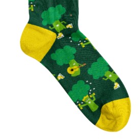 Billy Brown Socks | Women's Fun Broccoli Socks | Green & Yellow
