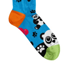 Billy Brown Socks | Women's Panda with Balloons Socks | Blue & Yellow