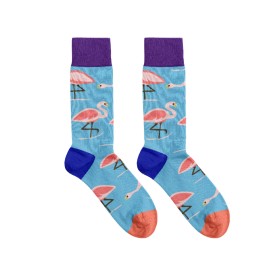 Billy Brown Socks | Women's Flamingo Socks | Blue & Pink