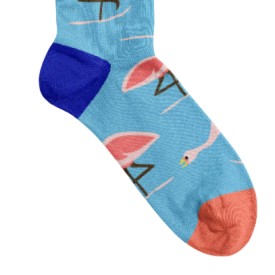 Billy Brown Socks | Women's Flamingo Socks | Blue & Pink