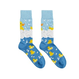 Billy Brown Socks | Women's Rubber Ducky Socks | Blue & Yellow