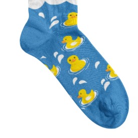 Billy Brown Socks | Women's Rubber Ducky Socks | Blue & Yellow
