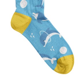 Billy Brown Socks | Women's Dolphin Socks | Blue & Pink