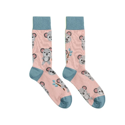Billy Brown Socks | Women's Happy Koala Socks | Pink & Blue