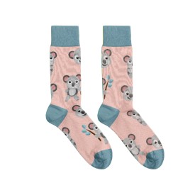 Billy Brown Socks | Women's Happy Koala Socks | Pink & Blue
