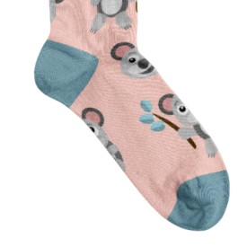 Billy Brown Socks | Women's Happy Koala Socks | Pink & Blue