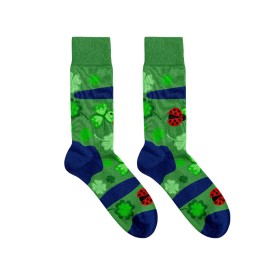 Billy Brown Socks | Women's Lucky Four-Leaf Clover Socks | Green & Blue