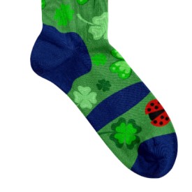 Billy Brown Socks | Women's Lucky Four-Leaf Clover Socks | Green & Blue
