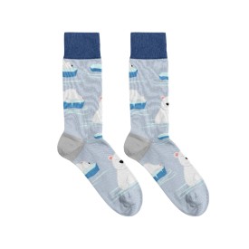 Billy Brown Socks | Women's Polar Bear Socks | Blue & White
