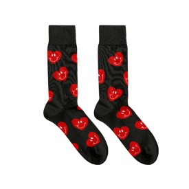 Billy Brown Socks | Women's Smiling Heart Socks | Red