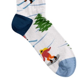 Billy Brown Socks | Women's Skiing Socks | White & Blue