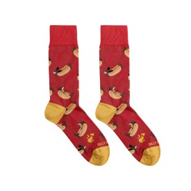 Billy Brown Socks | Women's Hot Dog Socks | Red & Yellow