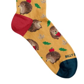 Billy Brown Socks | Women's Hedgehog Socks | Yellow & Blue