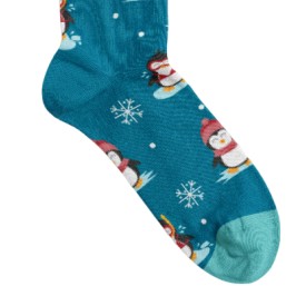 Billy Brown Socks | Women's Fun Penguin Socks | Blue