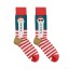 Billy Brown Socks | Men's Striped Santa Socks | Red & White