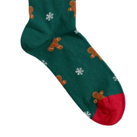 Billy Brown Socks | Men's Gingerbread Socks | Green & Red