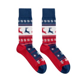 Billy Brown Socks | Men's Flying Reindeer Socks | Red & Blue