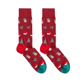 Billy Brown Socks | Men's Christmas Wonderland Socks | Red