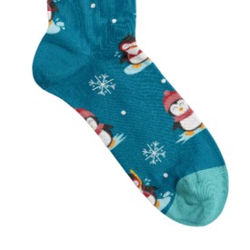 Billy Brown Socks | Men's Fun Penguin Socks | Blue