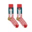 Billy Brown Socks | Women's Striped Santa Socks | Red & White