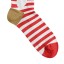 Billy Brown Socks | Women's Striped Santa Socks | Red & White