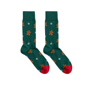 Billy Brown Socks | Women's Gingerbread Socks | Green & Red