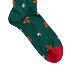 Billy Brown Socks | Women's Gingerbread Socks | Green & Red