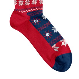 Billy Brown Socks | Women's Flying Reindeer Socks | Red & Blue